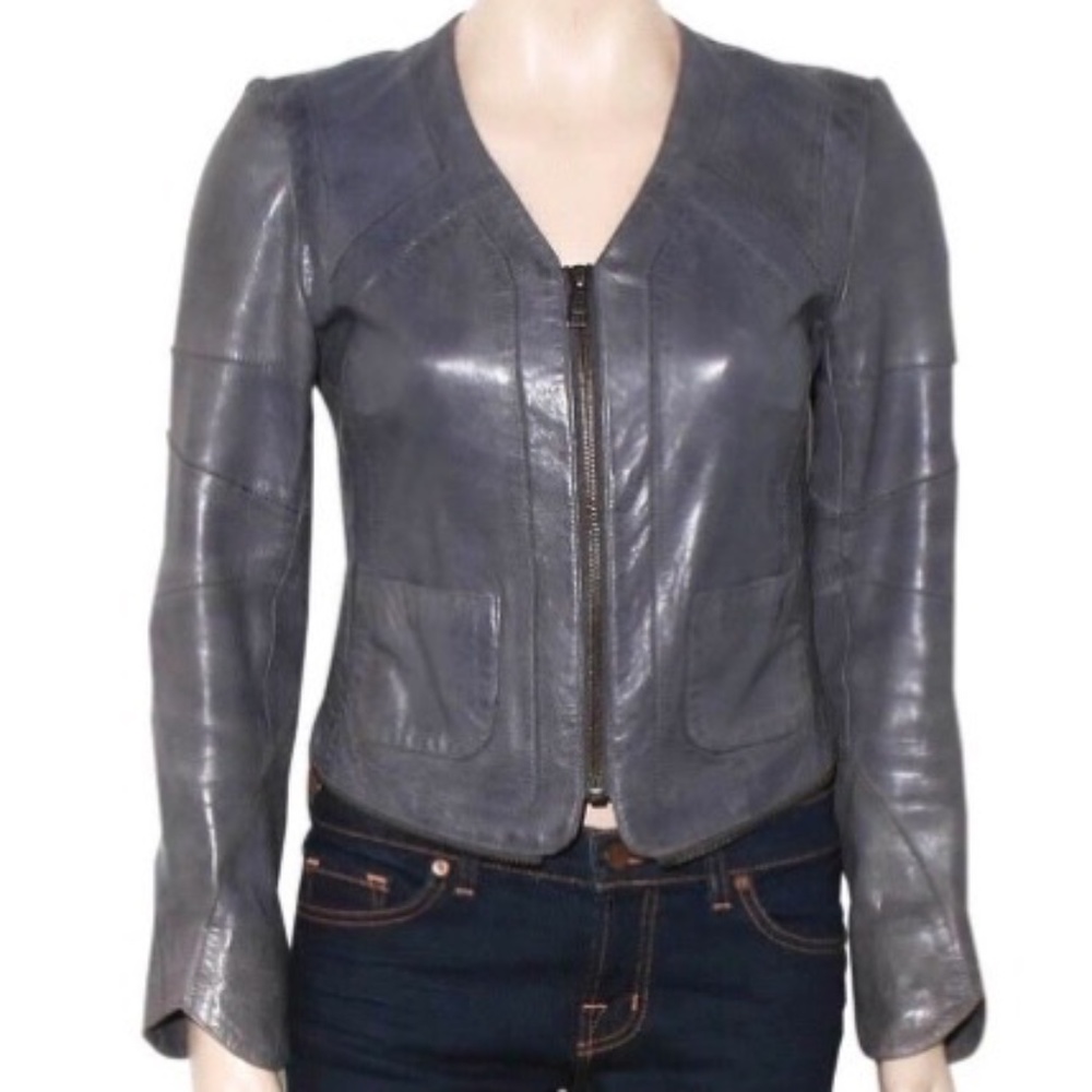 Zadig & Voltaire Lamb Leather Biker Jacket